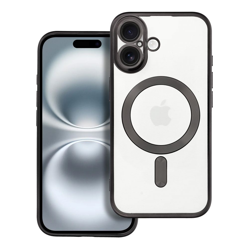 Suojakuori iPhone 16:lle Electro Mag Cover yhteensopiva MagSafe-version kanssa musta