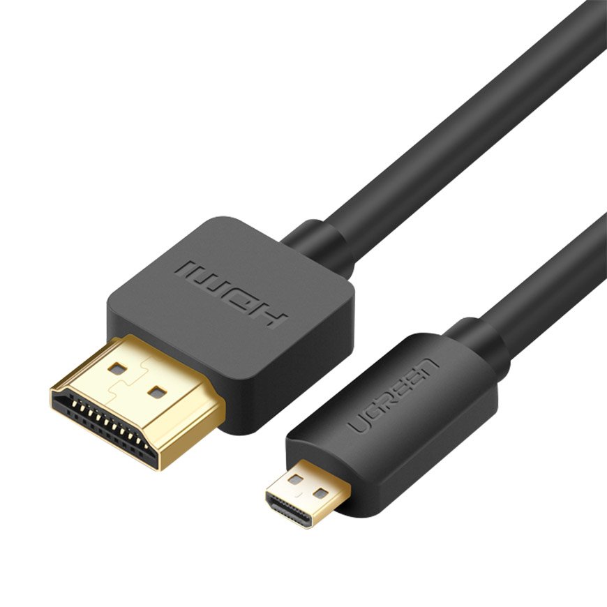 Ugreen HDMI - micro HDMI -kaapeli 19-nastainen 2.0v 4K 60Hz 30AWG 1,5 m musta (30102)
