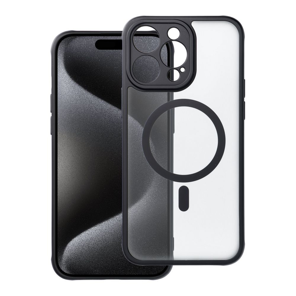 Puhelimen kuori – täysmatta magneettinen kuori, MagSafe-yhteensopiva IPHONE 15 Pro Max, musta