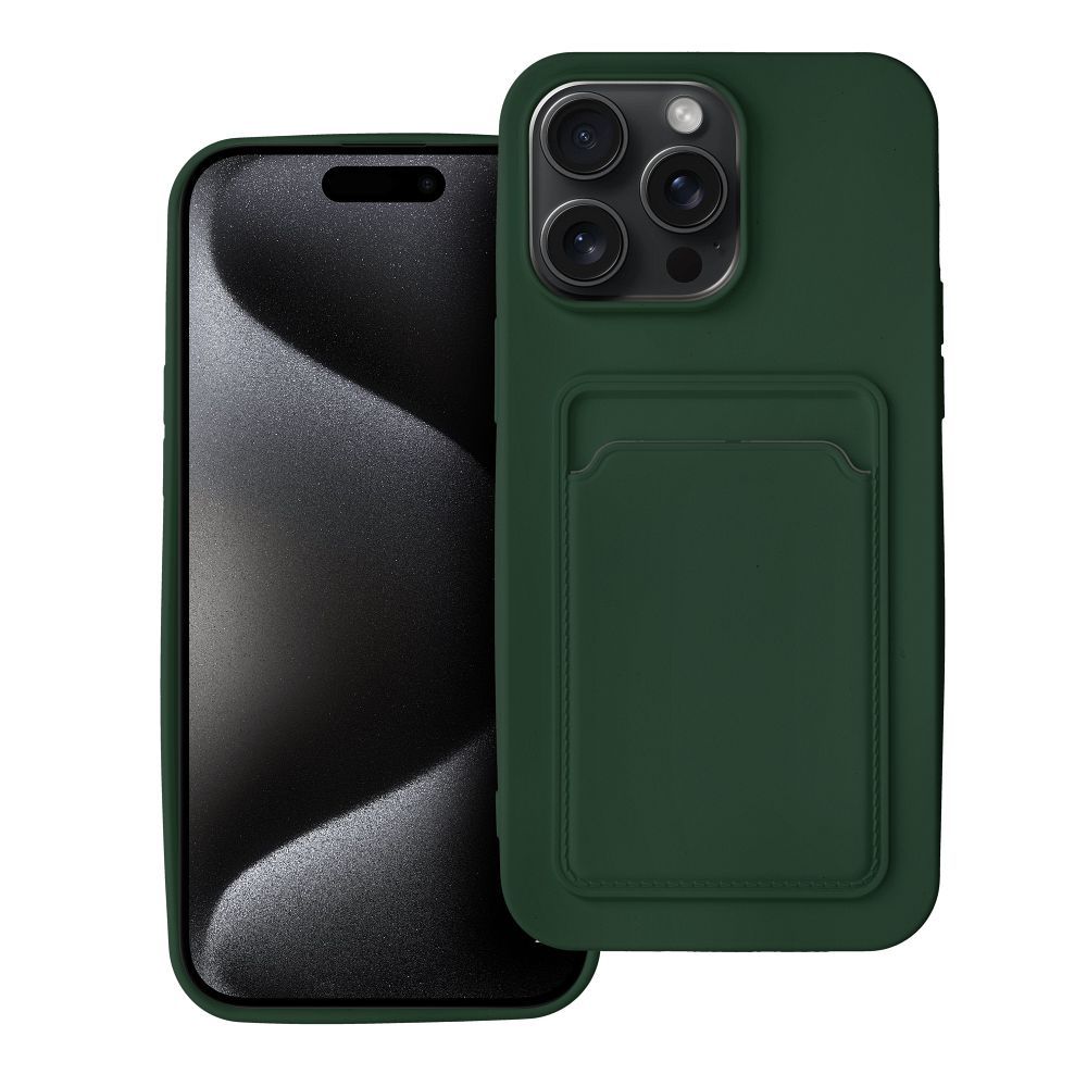 Suojakuori iPhone 15 PRO MAX:lle Card Case vihreä