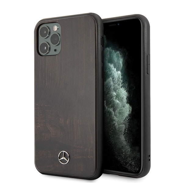 Mercedes Wood Line ruusunpuu kotelo iPhone 11 Pro - ruskea