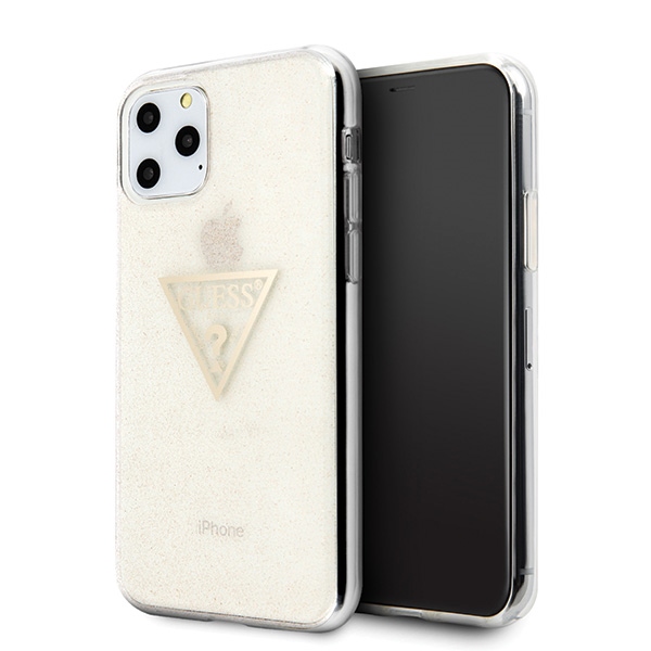 Guess GUHCN58SGTLGO iPhone 11 Pro kultainen / kultainen kova kotelo Glitter Triangle