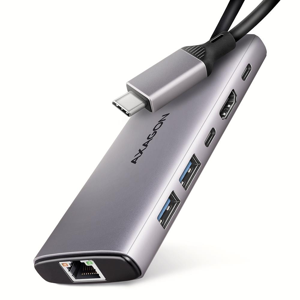 USB-C-keskitin Axagon HMC-6G2L, 6-in-1, 10 Gbps, 0,15 m