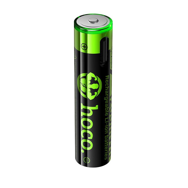 Rechargeable battery R3 (AAA) 320 mAh with USB C + cable USB A to 2 x USB C 2 pcs Hoco JA4 black