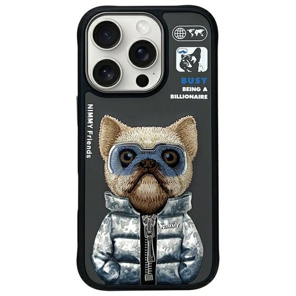 NIMMY Suojakuori COOL&CUTE 2.0 Koira iPhone 16 Pro Max:lle musta