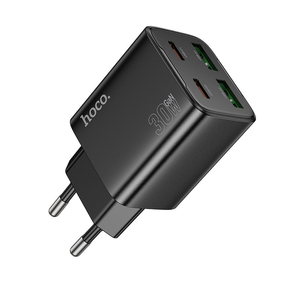Puhelinlaturi Hoco 2 x USB-C + 2 x USB-A QC3.0 PD 3A 30W N56 musta