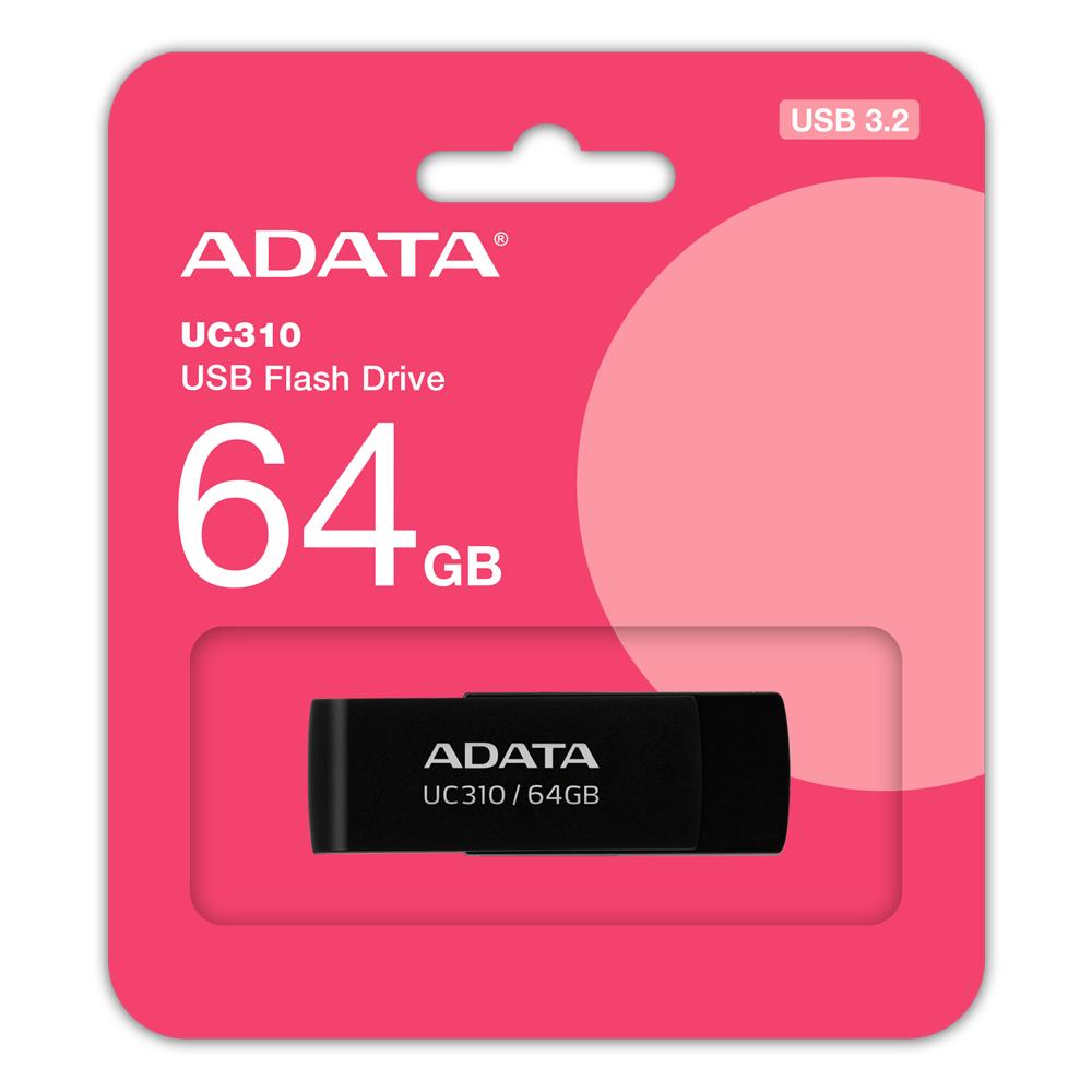USB-muistitikku USB 3.2 64GB musta UC310-64G-RBK ADATA