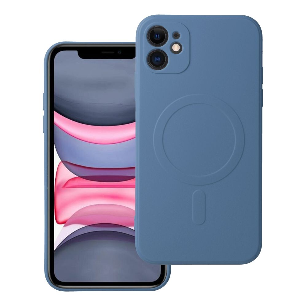 Silikoninen Suojakuori iPhone 11:lle Mag Cover MagSafe-yhteensopiva sininen