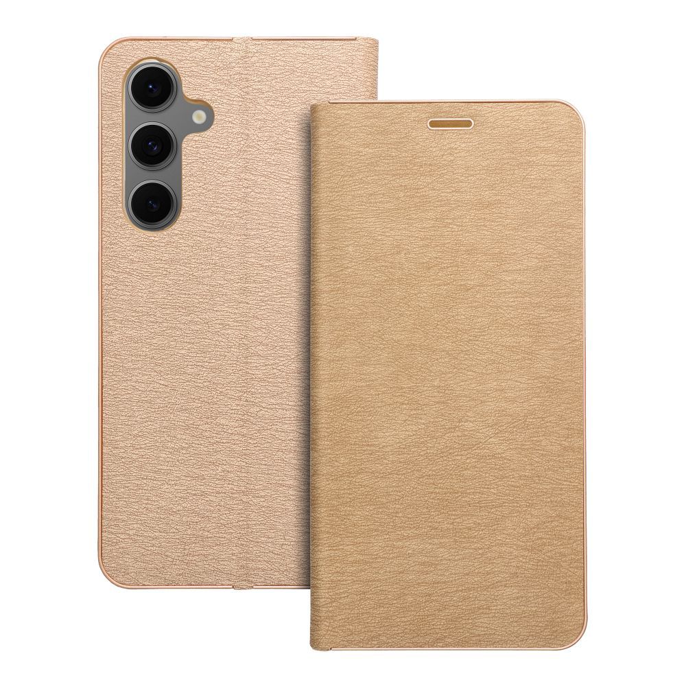 Läppäsuojakuori Samsung S24 FE:lle Luna Book Gold kultainen