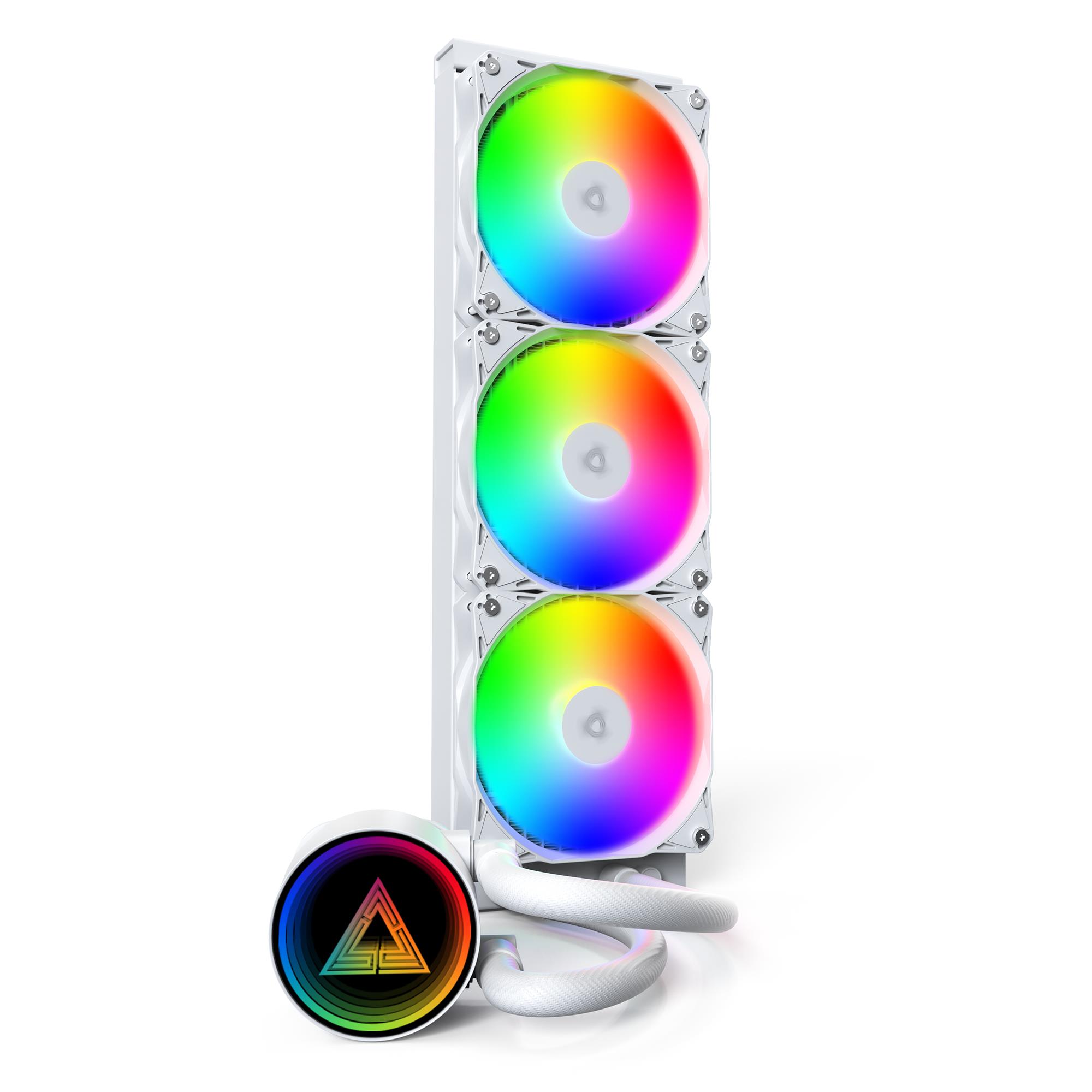 Suorittimen jäähdytin Montech LightFlow ARGB 360, monikantainen, valkoinen