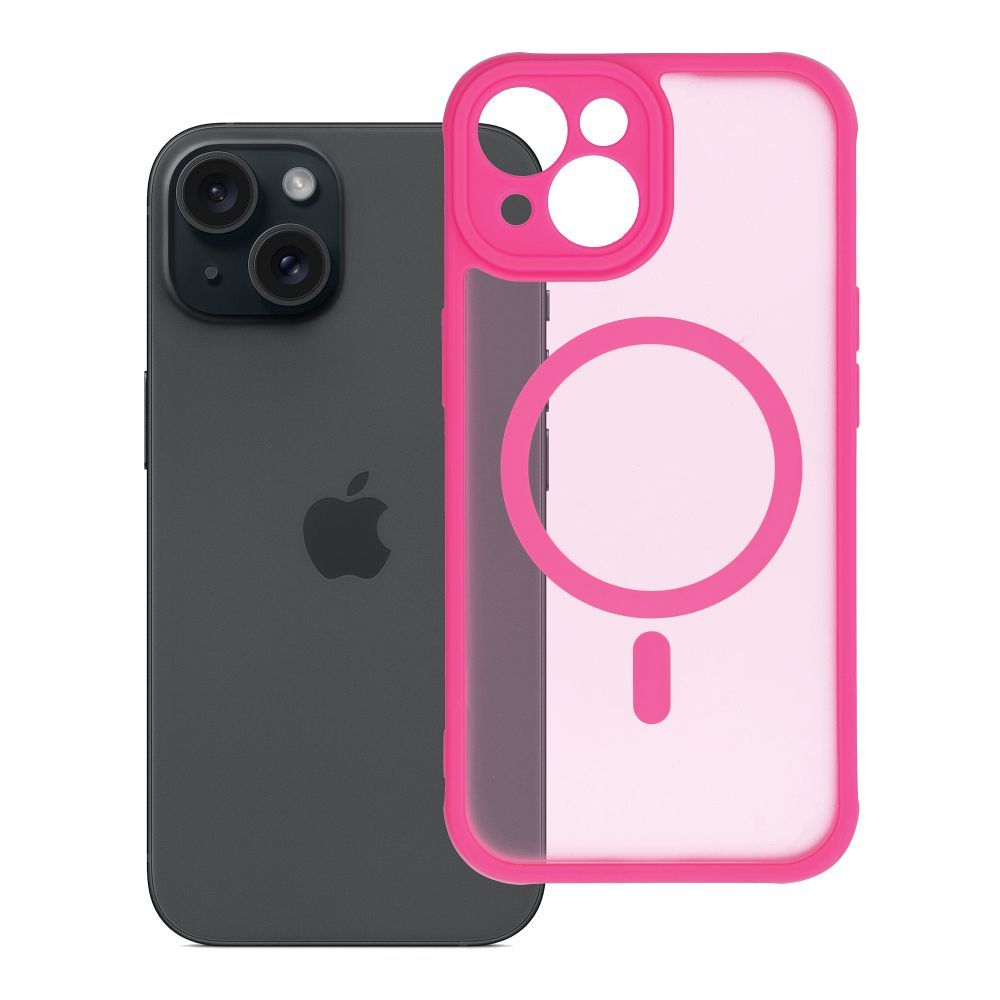 FULL MATTE MAG COVER magneettinen puhelimen kuori, MagSafe-yhteensopiva, IPHONE 15, pinkki