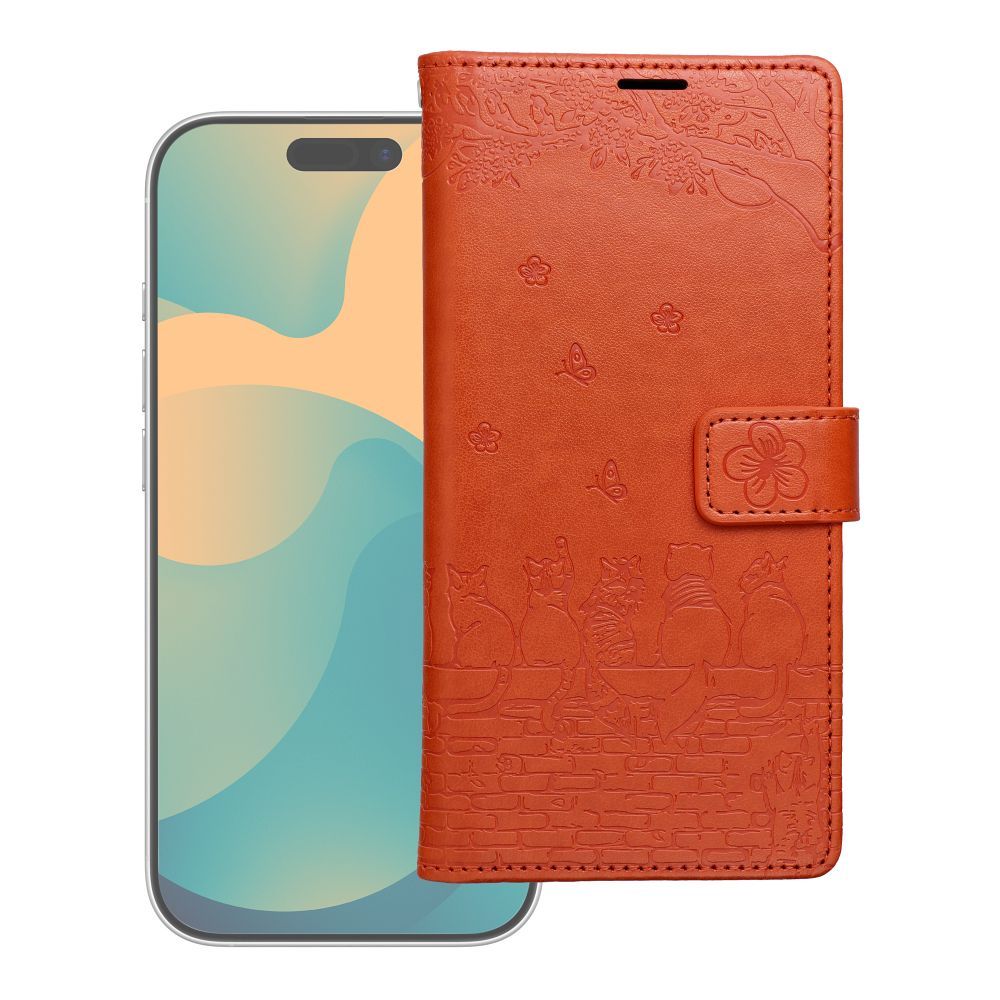 MEZZO Book Suojakuori Redmi Note 15 4G kissat ruskea