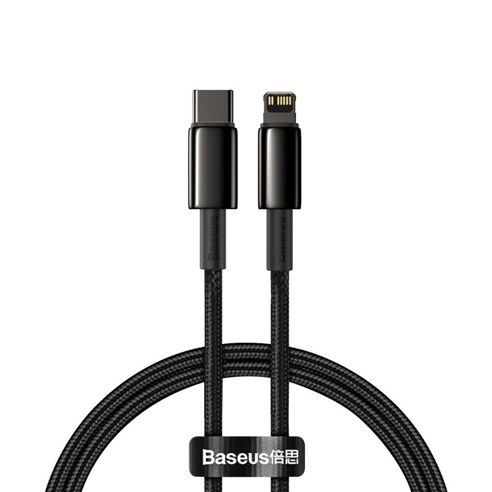 USB-kaapeli Baseus Tungsten PD20W USB-C - Lightning 1,0m musta CATLWJ-01