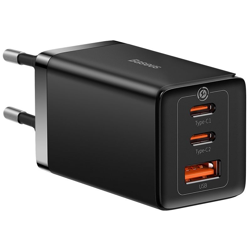 Baseus GaN5 Pro laturi 65W 2x USB-C USB-A + USB-C USB-C kaapeli (musta)