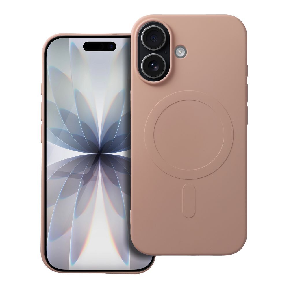 Silikoninen Mag Cover iPhone 17:lle MagSafe-yhteensopiva (iso reikä) vaaleanpunainen