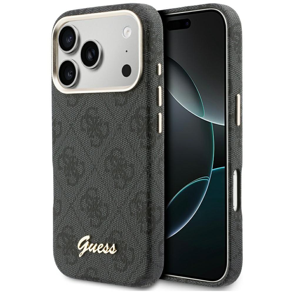 GUESS suojakuori iPhone 17 Pro:lle MagSafe-yhteensopiva GUHMP17L5P4FWMSK (PU FW 4G Script) musta