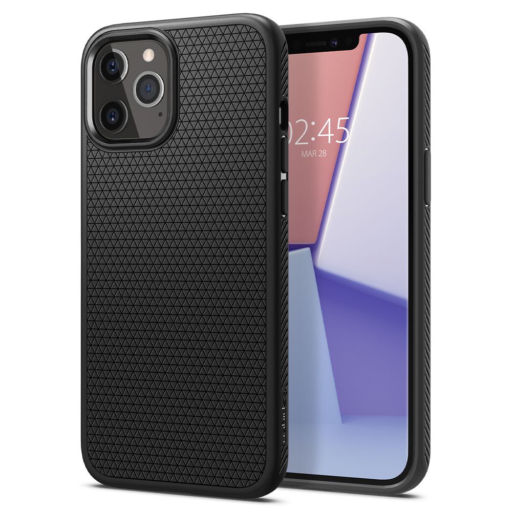 Spigen Liquid Air -kotelo iPhone 12 / iPhone 12 Pro - Matta musta