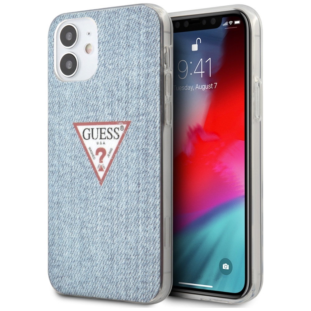 Guess GUHCP12SPCUJULLB iPhone 12 mini 5.4" sininen/vaaleansininen kovakotelo Jeans-mallisto