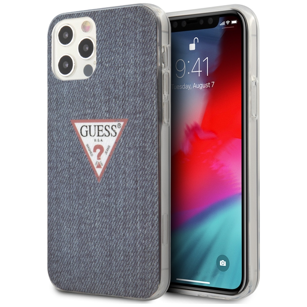Guess GUHCP12LPCUJULDB iPhone 12 Pro Max 6.7" tummansininen / tummansininen kotelo Jeans Collection -mallisto