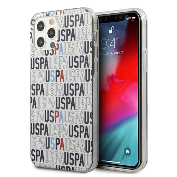US Polo USHCP12LPCUSPA6 Logo Mania Collection suojakuori laitteelle iPhone 12 Pro Max 6.7", valkoinen