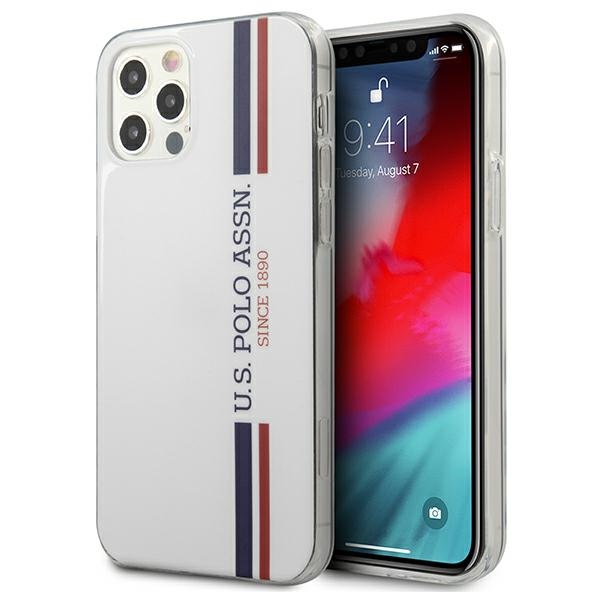 US Polo USHCP12LPCUSSWH Tricolor Collection suojakuori laitteelle iPhone 12 Pro Max 6.7", valkoinen
