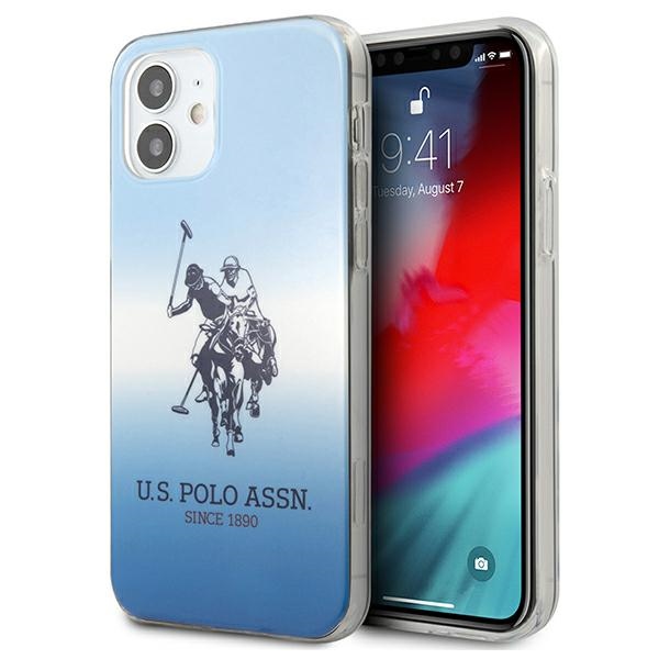 US Polo Assn. Gradient Pattern Collection suojakuori laitteelle iPhone 12 mini, sininen