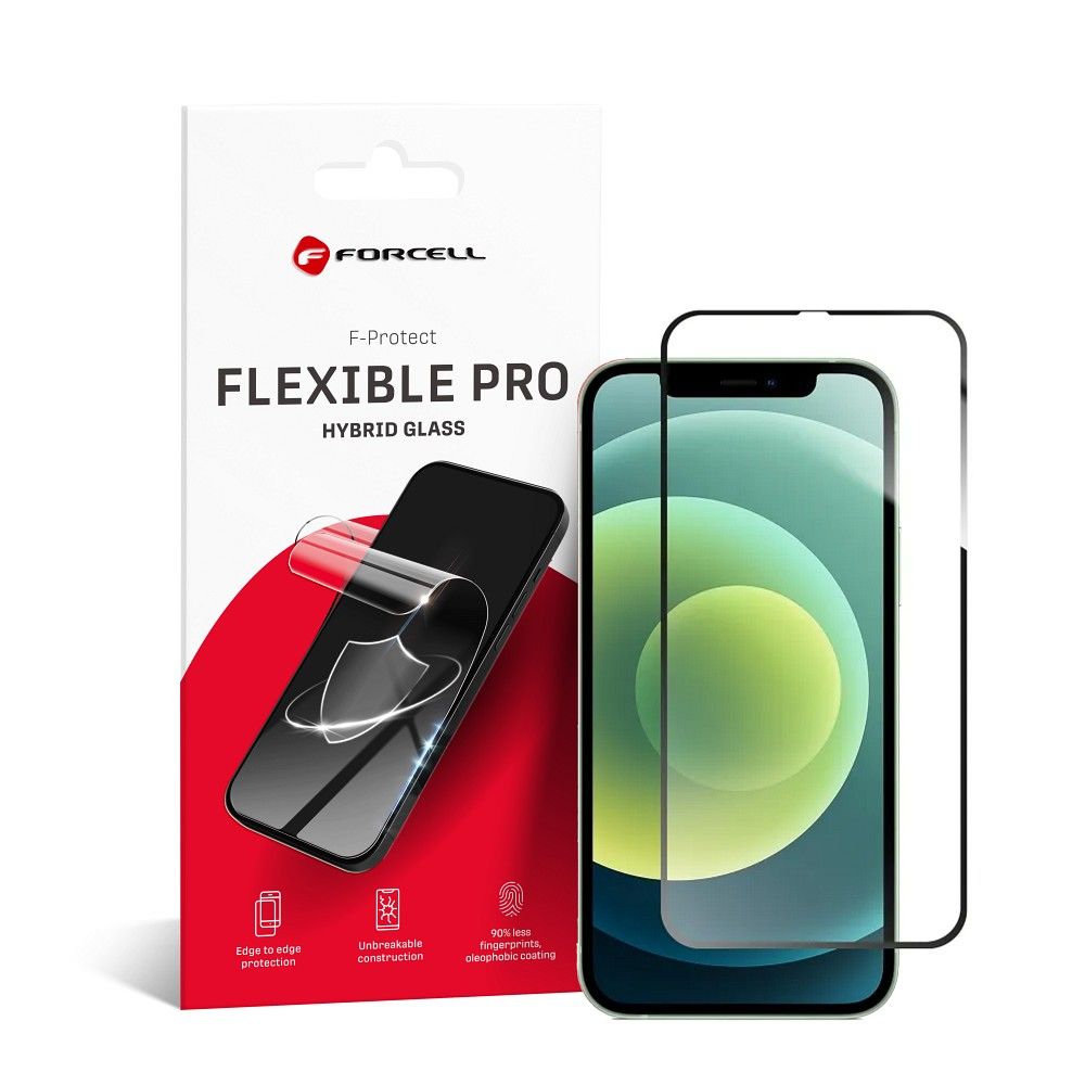 Hybrid glass to iPhone 12 / 12 PRO Forcell Flexible 5D black