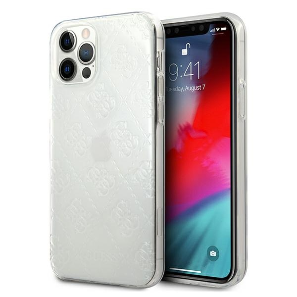 Guess GUHCP12L3D4GTR iPhone 12 Pro Max 6.7" läpinäkyvä kovakotelo 4G 3D kuvio kokoelma