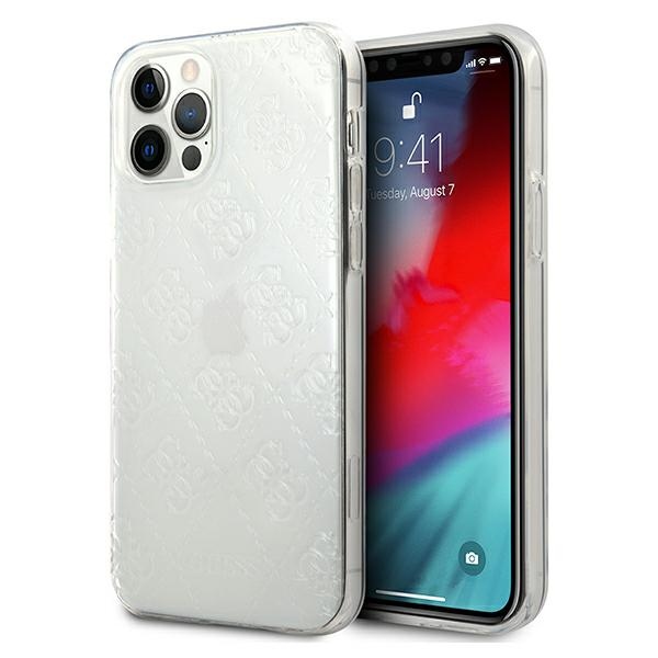 Guess GUHCP12M3D4GTR iPhone 12/12 Pro 6.1" läpinäkyvä kovakotelo 4G 3D kuvio kokoelma