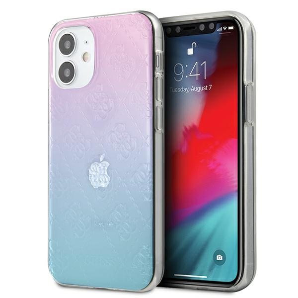 Guess GUHCP12S3D4GGBP iPhone 12 mini 5.4" sininen-vaaleanpunainen/sininen&vaaleanpunainen kotelo 4G 3D-kuvioinen kokoelma