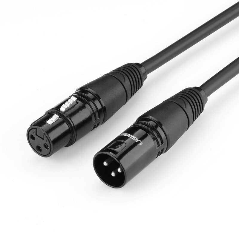 Ugreen AV130 66717 audiokaapeli XLR (naaras) - XLR (uros) mikrofonille/vahvistimelle 2m - musta