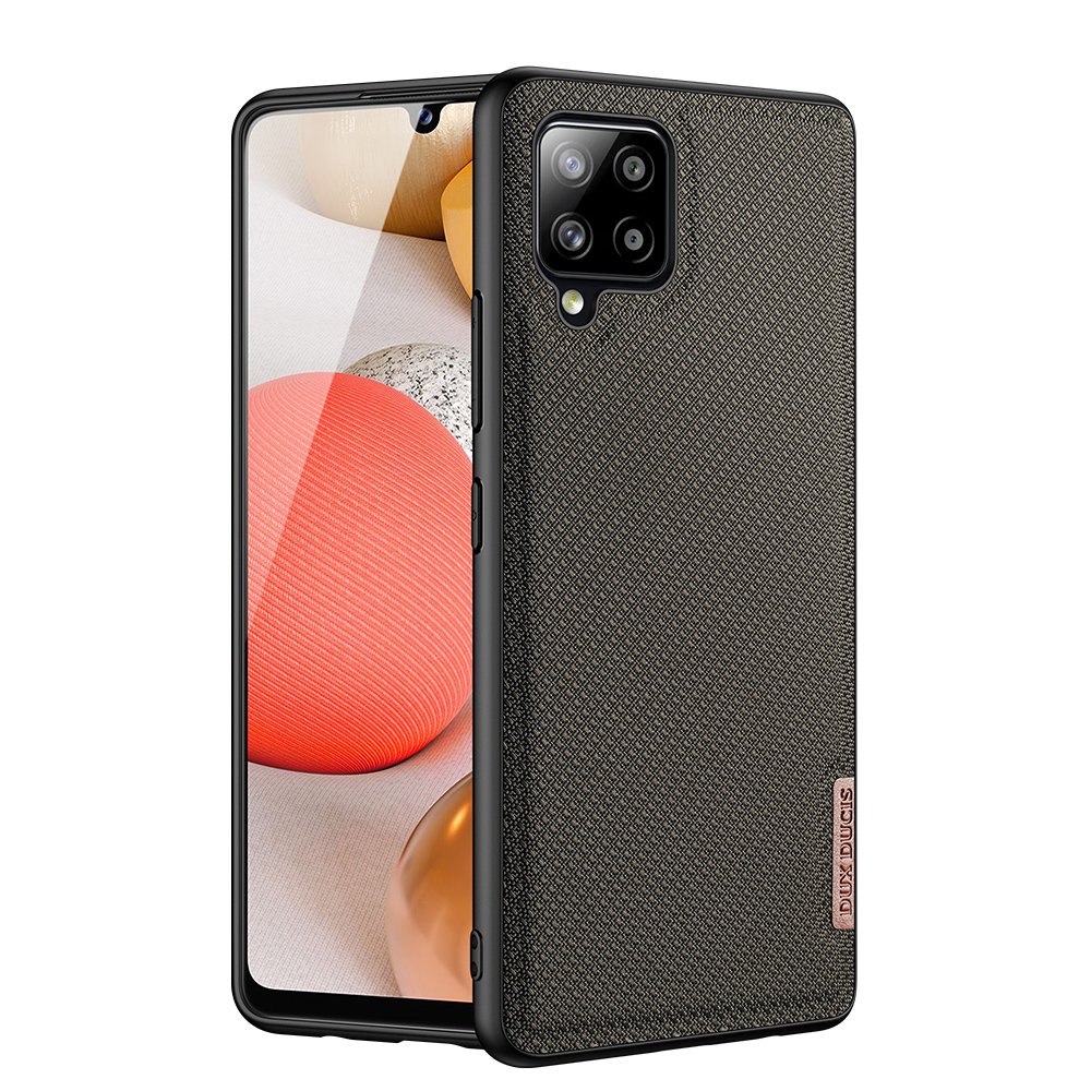 Dux Ducis Fino kotelo päällystetty nylon materiaali Samsung Galaxy A42 5G vihreä