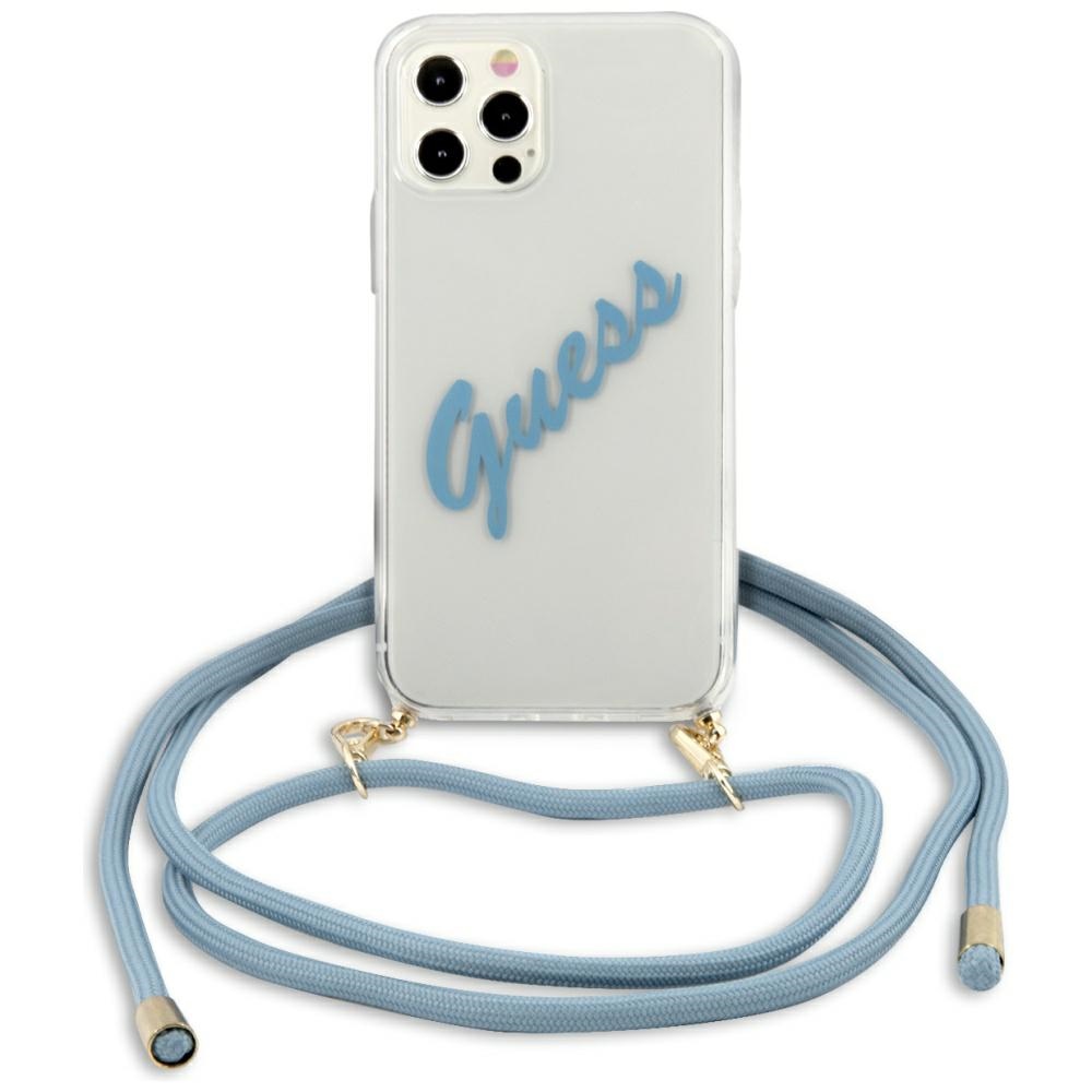 Guess GUHCP12LCRTVSBL iPhone 12 Pro Max 6.7" sininen/sininen kovakotelo Script Vintage