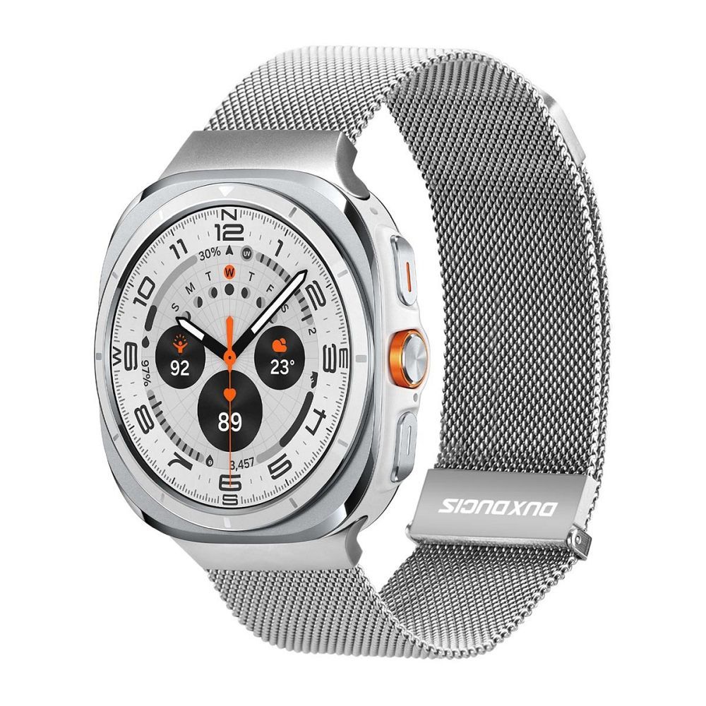 Dux Ducis MILANESE ranneke ruostumaton teräs magneettinen 47 mm hopeinen