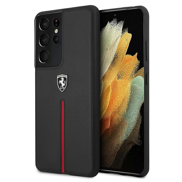 Ferrari FEOSIHCS21LBK S21 Ultra G998 musta/musta hardcase Off Track Leather Nylon Stripe