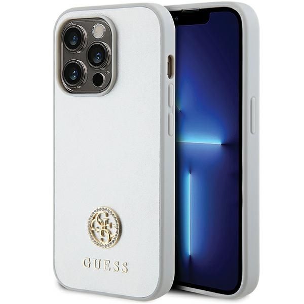 GUESS Suojakuori IPHONE 15 Prolle GUHCP15LPS4DGPS (Strass Metal Logo) hopeinen