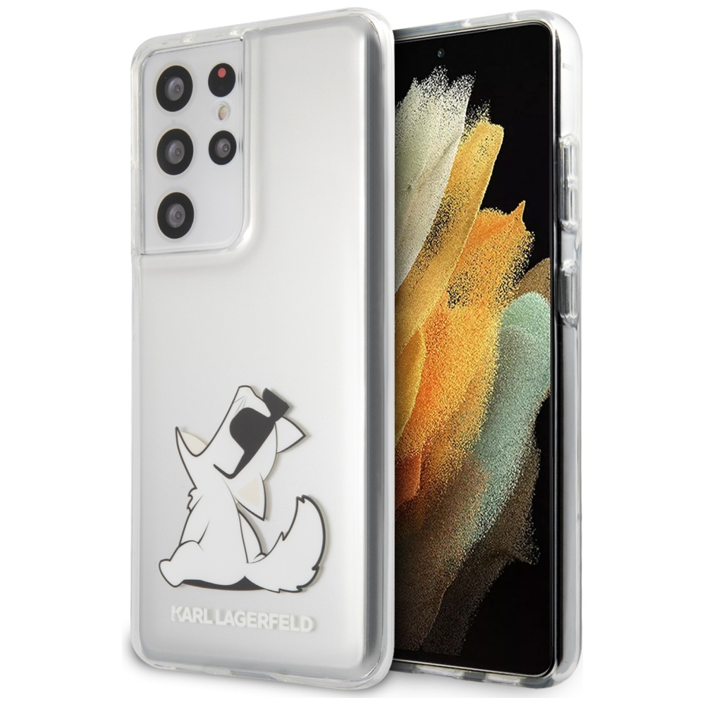 Karl Lagerfeld Choupette Fun Kotelo Samsung Galaxy S21 Ultra - läpinäkyvää