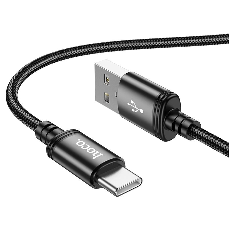 Kaapeli USB-A - USB-C Hoco 3A 1 m X89 musta