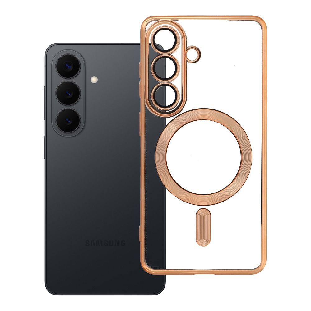 Suojakuori Samsung S26:lle Electro Mag Cover yhteensopiva MagSafen kanssa kultainen