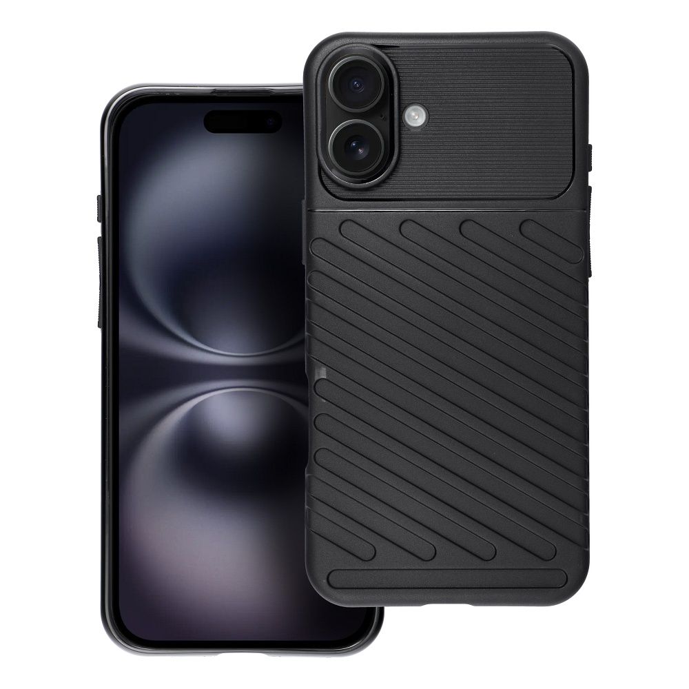Thunder Suojakuori iPhone 16 PLUS:lle musta