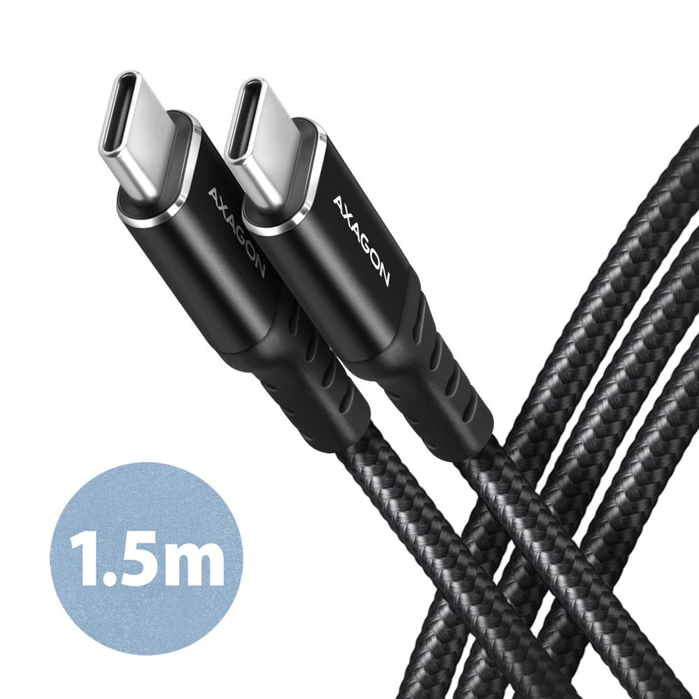 USB-C – USB-C -kaapeli 1,5 m 60 W / HQ musta BUCM-CM15AB AXAGON
