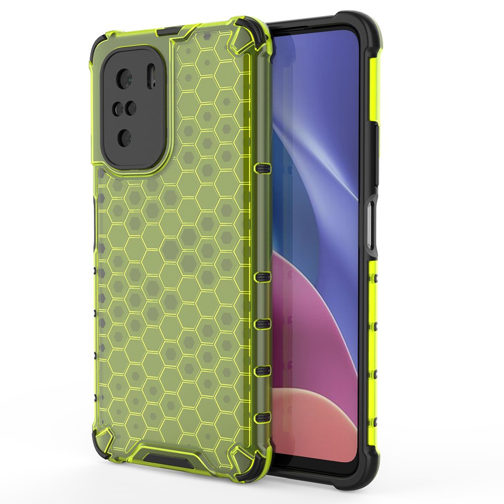 Honeycomb Asia panssari kansi TPU puskuri Xiaomi Redmi K40 Pro + / K40 Pro / K40 / K40 / Poco F3 vihreä