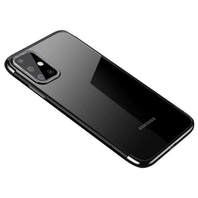 Kirkas väri Asia Gel TPU elektrolyyttinen kehys Cover Samsung Galaxy A72 4G musta musta
