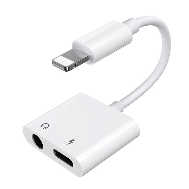 Joyroom S-Y104 kuuloke Sovitin Lightning - Lightning / mini jack 3.5 mm valkoinen