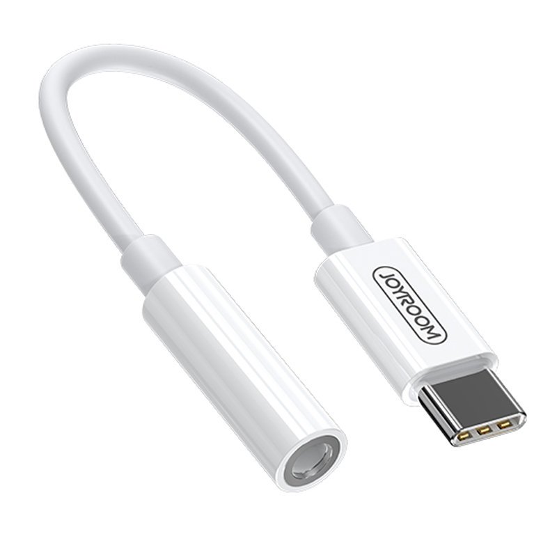 Joyroom SH-C1 kuulokkeiden mini jack 3.5 mm (naaras) / USB-C (uros) sovitin - valkoinen