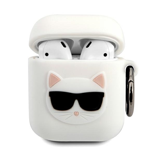 Karl Lagerfeld Silicone Choupette -suojakuori AirPods 1/2:lle, valkoinen