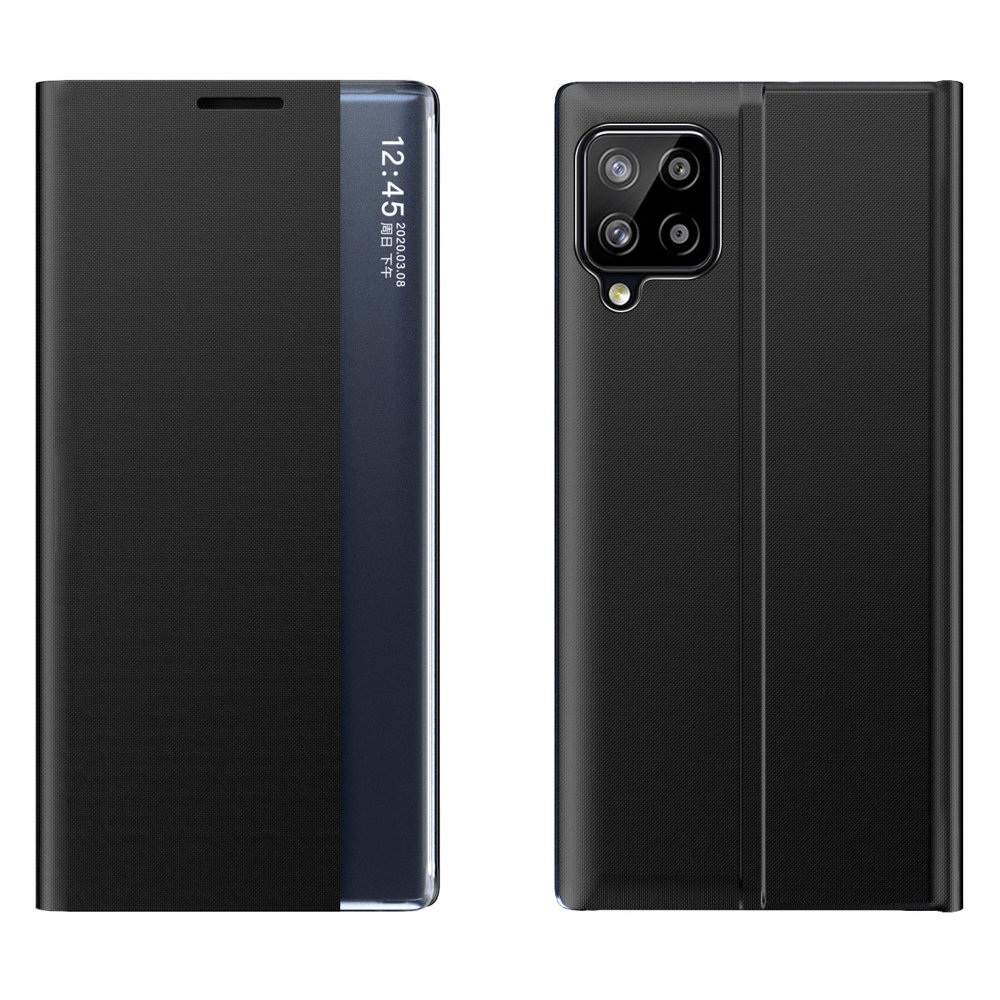 Sleep Case Kirjahylly Tyyppi Kotelo Smart Window Samsung Galaxy A22 4G musta