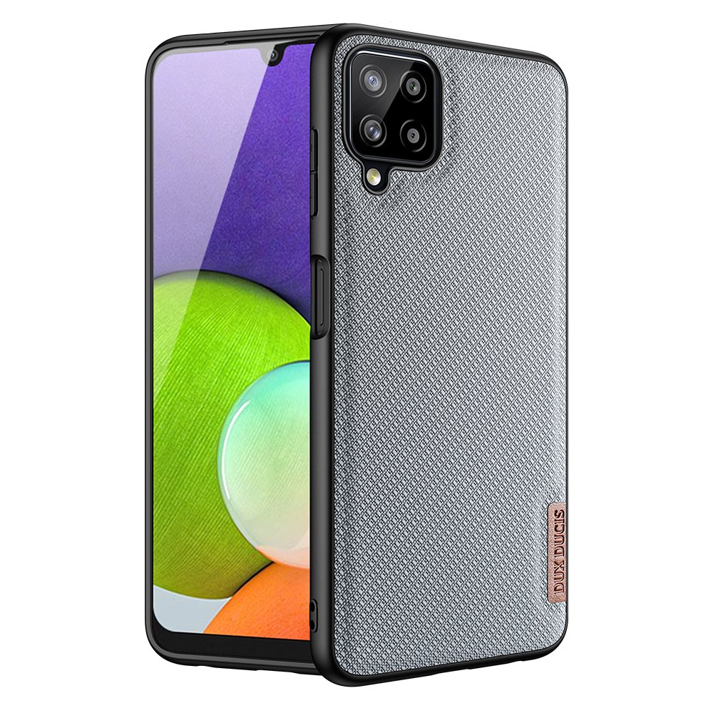 Dux Ducis Fino kotelo päällystetty nylon materiaalia Samsung Galaxy A22 4G harmaa