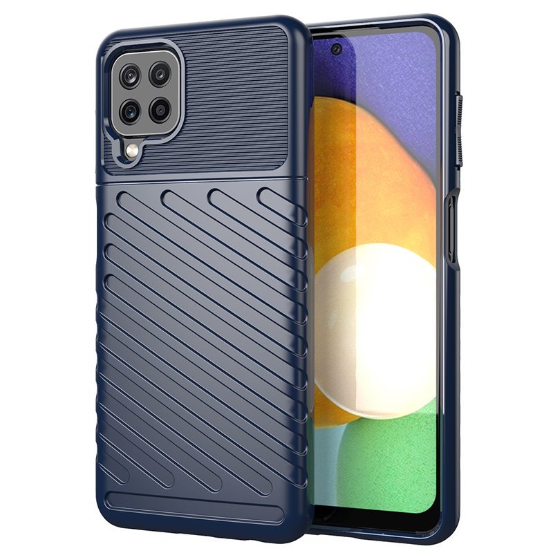 Thunder Case Joustava Kova Rugged Cover TPU Case Samsung Galaxy A22 4G sininen