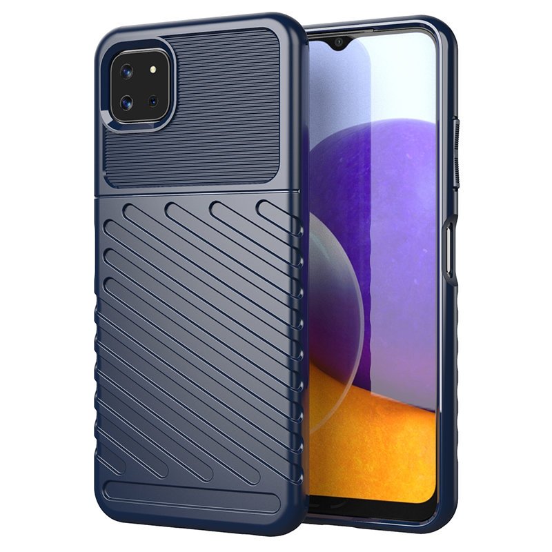 Thunder Case Joustava Kova Rugged Cover TPU asia Samsung Galaxy A22 5G sininen sininen